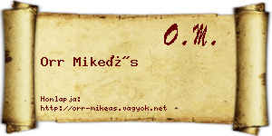 Orr Mikeás névjegykártya